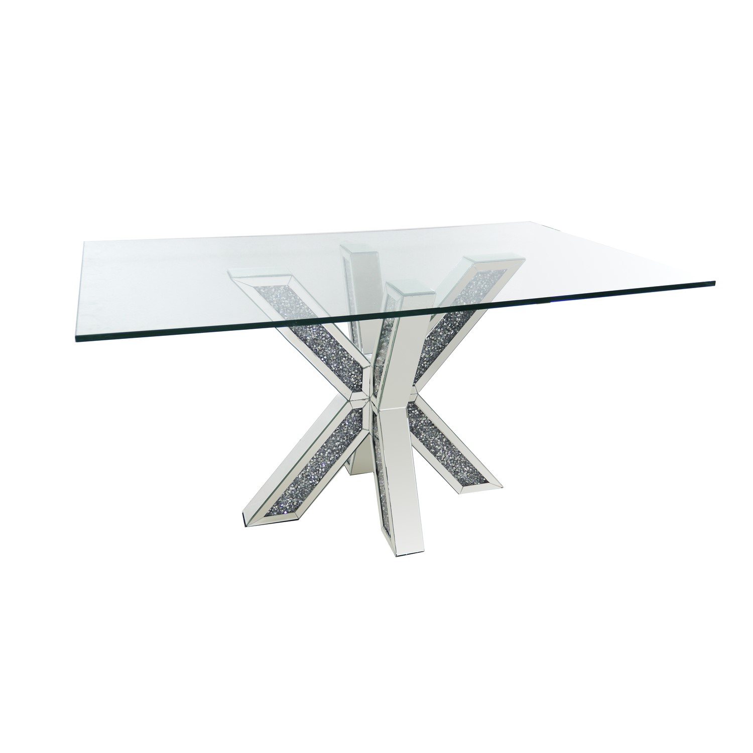Photo of Rectangle glass top dining table - seats 6 - jade boutique