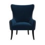 Navy Blue Velvet Armchair with Black Legs and Brass Studs - Jade Boutique