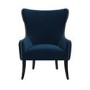 GRADE A2 - Navy Blue Velvet Armchair with Black Legs and Brass Studs - Jade Boutique