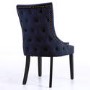 GRADE A2 - Pair of Navy Blue Velvet Dining Chairs with Buttoned Back - Jade Boutique