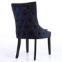 Pair of Navy Blue Velvet Dining Chairs with Buttoned Back - Jade Boutique