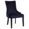 GRADE A2 - Pair of Navy Blue Velvet Dining Chairs with Buttoned Back - Jade Boutique