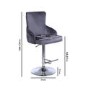 GRADE A2 - Dark Grey Velvet Bar Stool with Button Back & Swivel Base - Jade Boutique