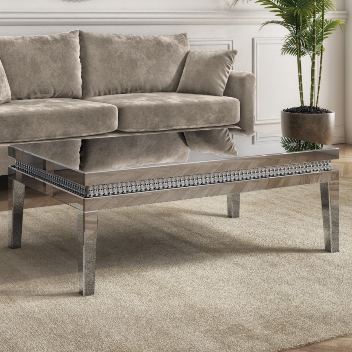 Photo of Large rectangular glass coffee table - jade boutique