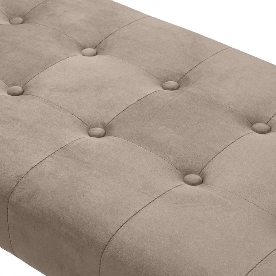 Mink Velvet Dining Bench with Chrome Legs - Seats 2  - Jade Boutique