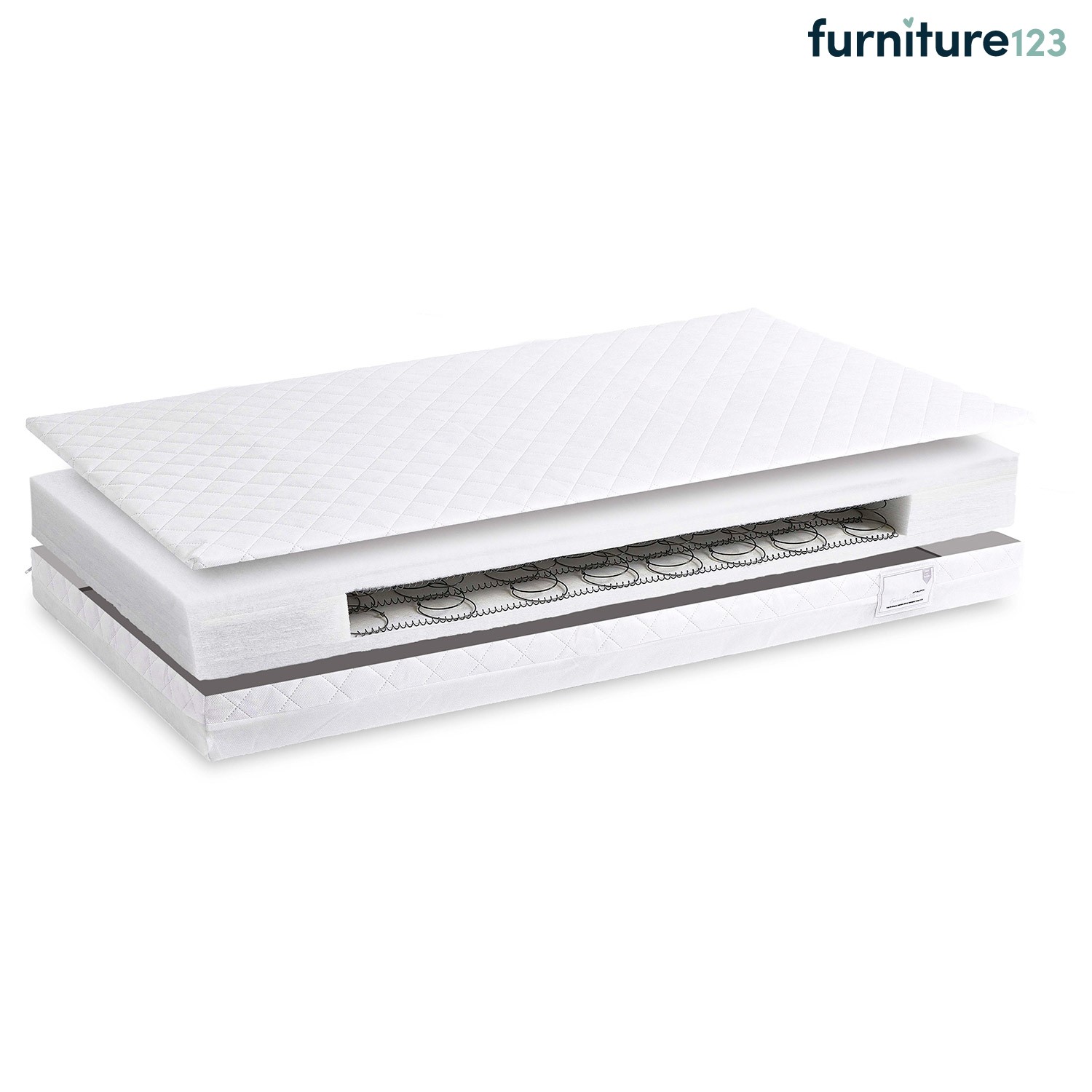 Coil Spring Cot Bed Mattress with Removable Hypoallergenic Cover