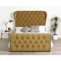 Janssen Wing Bed in Ochre Plush Velvet