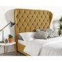Janssen Wing Bed in Ochre Plush Velvet