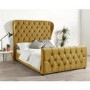 Janssen Wing Bed in Ochre Plush Velvet