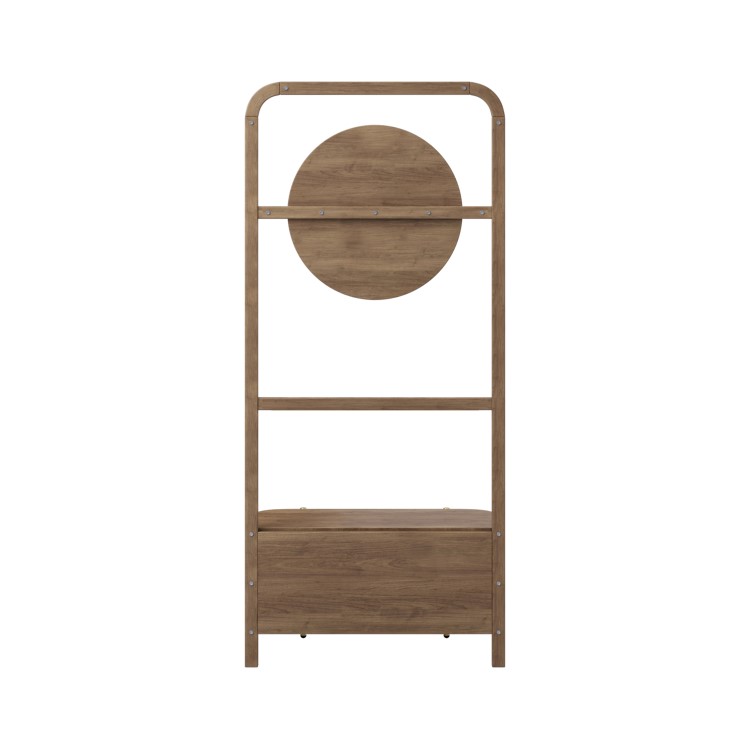 Eucalyptus Wood Hall Tree with Mirror and Shoe Rack - Joana