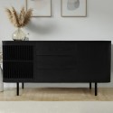 JAR001A Large Black Curved Wooden Sideboard with Drawers - Jarel