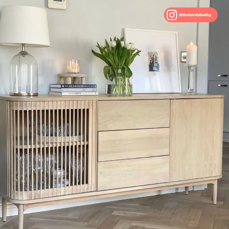 ONLY OPENED - Large Light Oak Sideboard with Drawers - Jarel