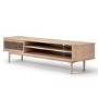 Wide Light Oak TV Stand with Storage - TV's up to 77" - Jarel