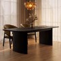 Large Black Oak Extendable Dining Table - Seats 6 - 8 - Jarel