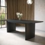 ALMOST PERFECT - Large Black Oak Extendable Dining Table - Seats 6-8 - Jarel