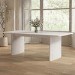 Large White Wooden Extendable Dining Table - Seats 6 - 8 - Jarel