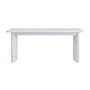 Large White Wooden Extendable Dining Table - Seats 6 - 8 - Jarel