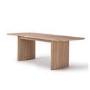 Large Rectangular Light Oak Extendable Dining Table Set with 6 White Boucle Chairs - Seats 6 - Jarel