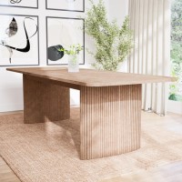 GRADE A2 - Large Light Oak Extendable Dining Table - Seats 6-8 - Jarel