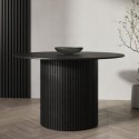 JAR009A Round Black Oak Pedestal Dining Table - 120cm - Seats 4 - Jarel