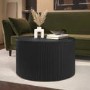 Round Black Coffee Table with Storage - Jarel