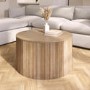ALMOST PERFECT - Round Oak Coffee Table with Storage - Jarel