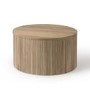 ALMOST PERFECT - Round Oak Coffee Table with Storage - Jarel