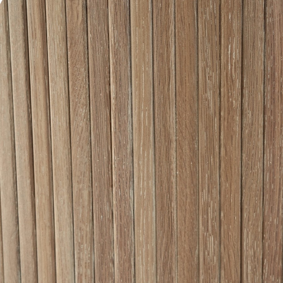 Round Oak Coffee Table with Storage - Jarel