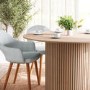 GRADE A2 - Round Light Oak Dining Table - Seats 4 - Jarel