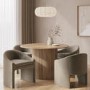 Round Light Oak Dining Table - Seats 4 - Jarel