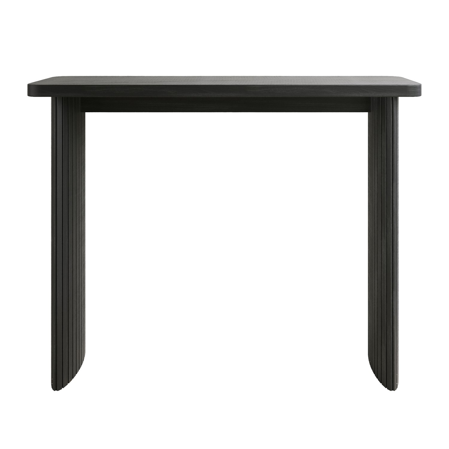 GRADE A1 - Narrow Black Oak Console Table - Jarel - Furniture123
