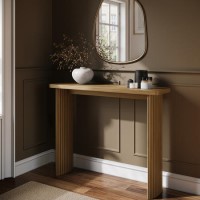Slim & Narrow Oak Console Table - Jarel
