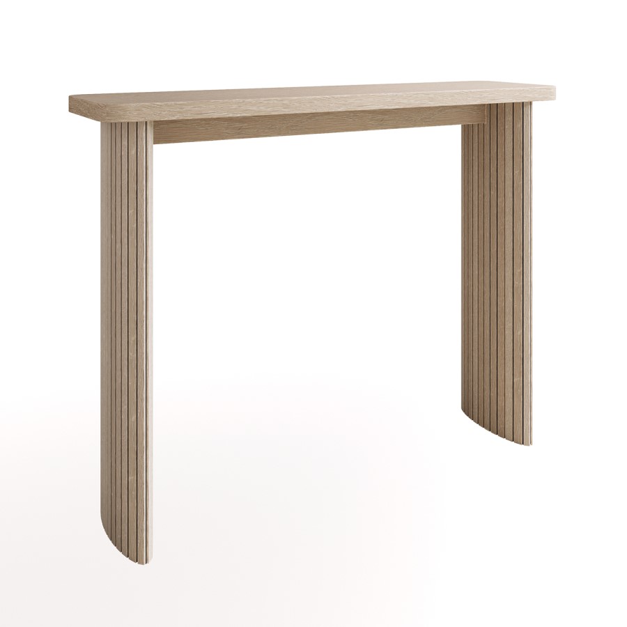 ALMOST PERFECT - Slim & Narrow Light Oak Console Table - Jarel