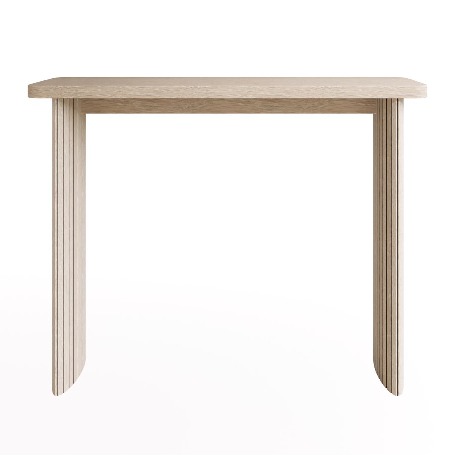 ALMOST PERFECT - Slim & Narrow Light Oak Console Table - Jarel