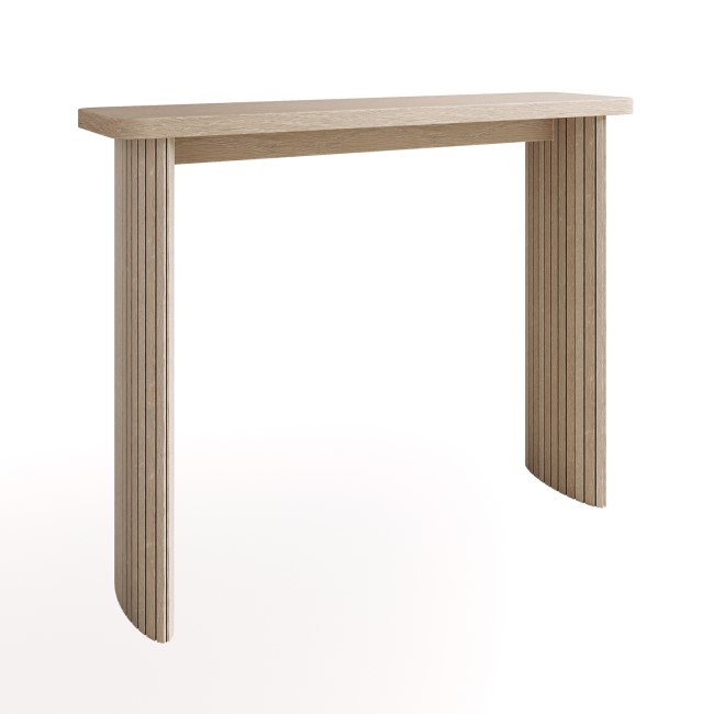 Slim & Narrow Light Oak Console Table - Jarel