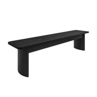 GRADE A1 - Large Large Black Oak Dining Bench - Seats 3 - Jarel GRADE A1 - Large Large Black Oak Dining Bench - Seats 3 - Jarel