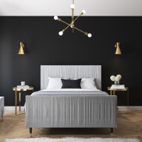 GRADE A1 - Jasmine Double Bed Frame in Silver Grey Pleated Velvet