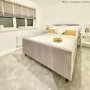 GRADE A1 - Jasmine Double Bed Frame in Silver Grey Pleated Velvet