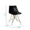 Black Luxury Leather Swivel Desk Chair with Gold Legs - Jaxon