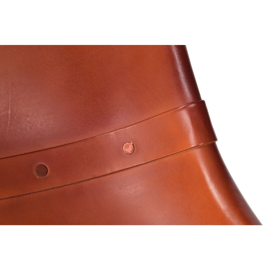Set of 2 Retro Dining Chairs in Tan Leather - Jaxon