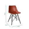 Set of 2 Retro Dining Chairs in Tan Leather - Jaxon
