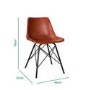 Set of 2 Retro Dining Chairs in Tan Leather - Jaxon