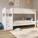 JAY001 Bunk Bed with Stairs and Storage in White - Jaycee