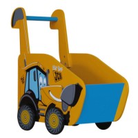 Kidsaw JCB Push Along In Yellow Black & Blue