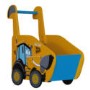 Kidsaw JCB Push Along In Yellow Black & Blue