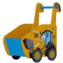 Kidsaw JCB Push Along In Yellow Black & Blue