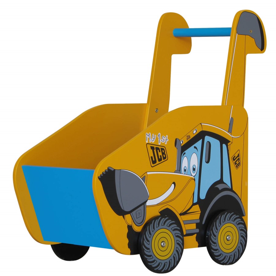 Kidsaw JCB Push Along In Yellow Black & Blue