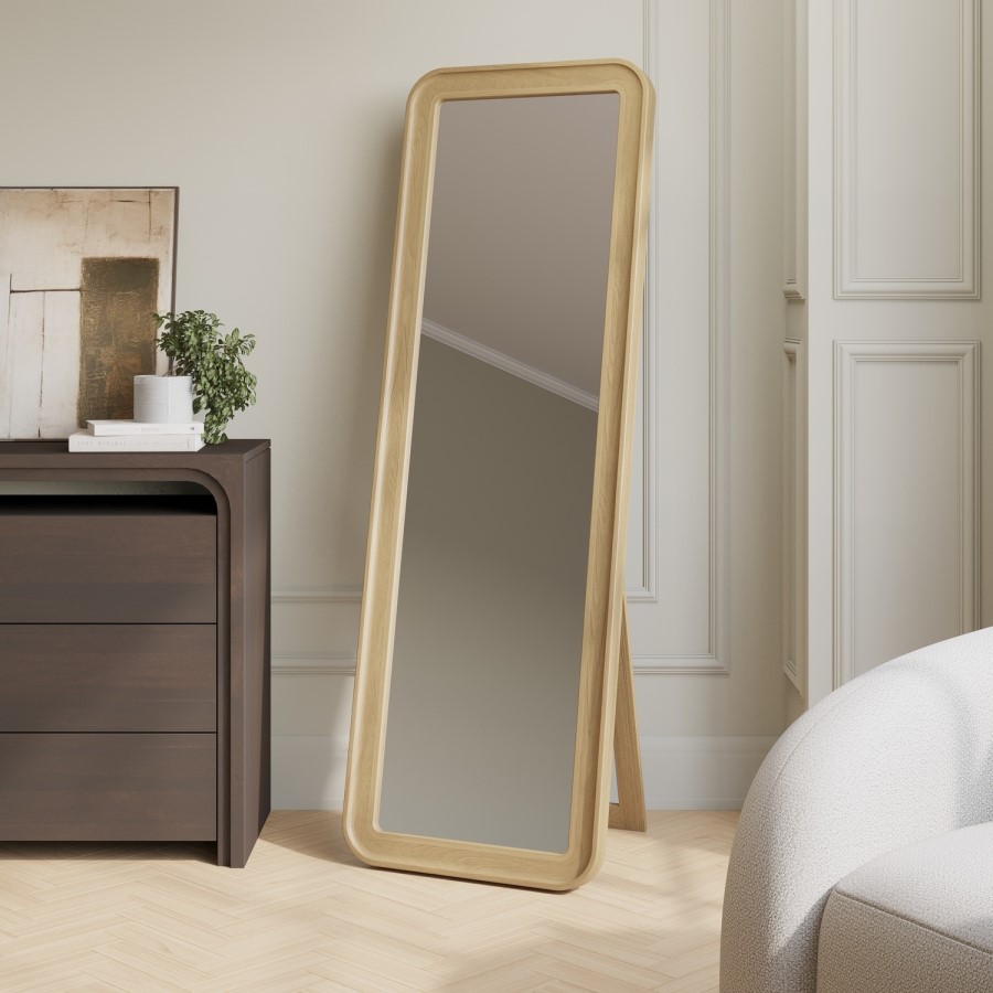 Light Wood Freestanding Full-Length Mirror - Jude 