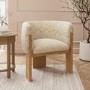 Beige Textured Fabric Curved Armchair – Jordyn 