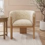 Beige Textured Fabric Curved Armchair – Jordyn 